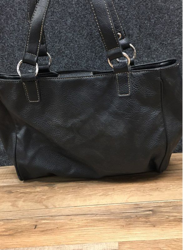 Vintage Y2K Nine West Black Pebbled Faux Leather Shoulder Bag Tote