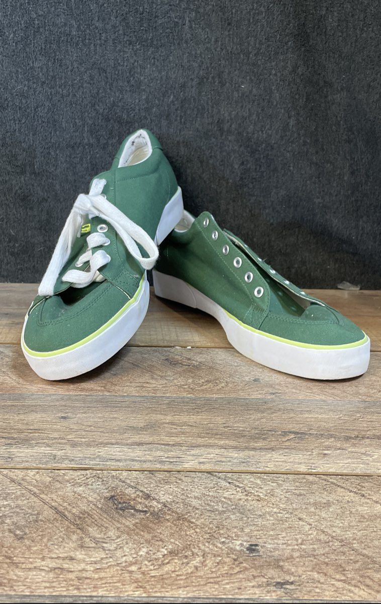 Polo Ralph Lauren Faxon Low Green White Lime Canvas Sneakers Size 13D