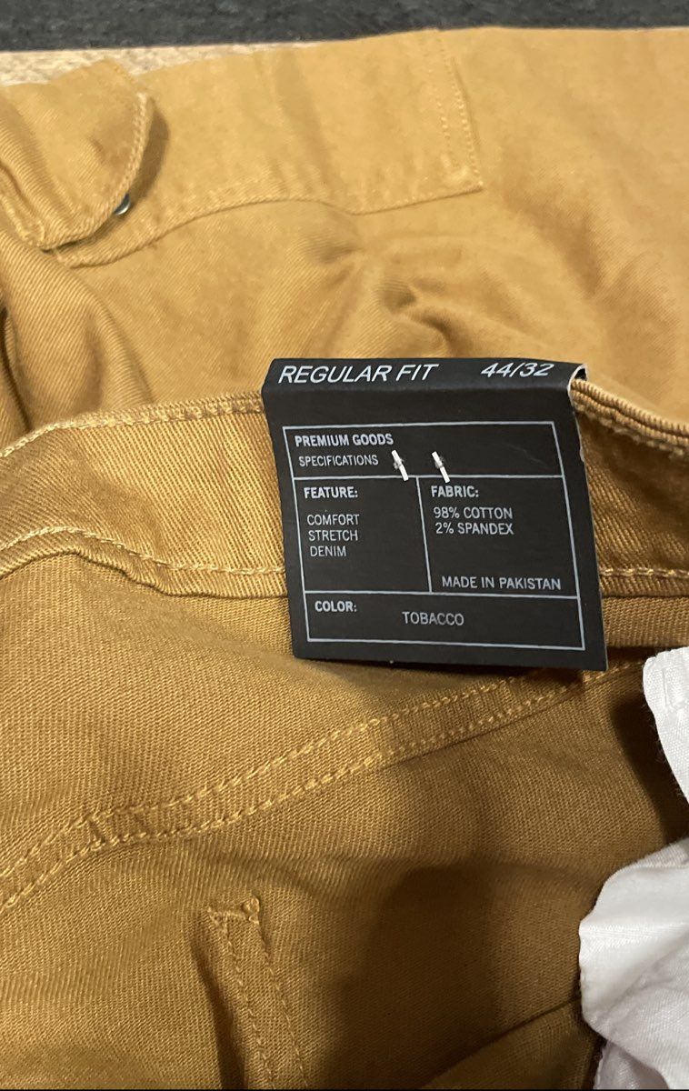 Steve's Jeans Men's Tobacco Regular Fit Comfort Stretch Denim Cargo Pants 44x32