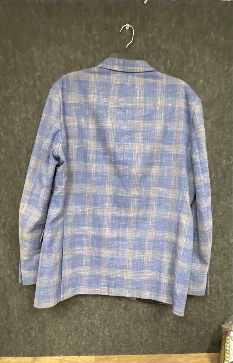 Tommy Hilfiger Men's Blue Plaid Two Button Blazer Size M