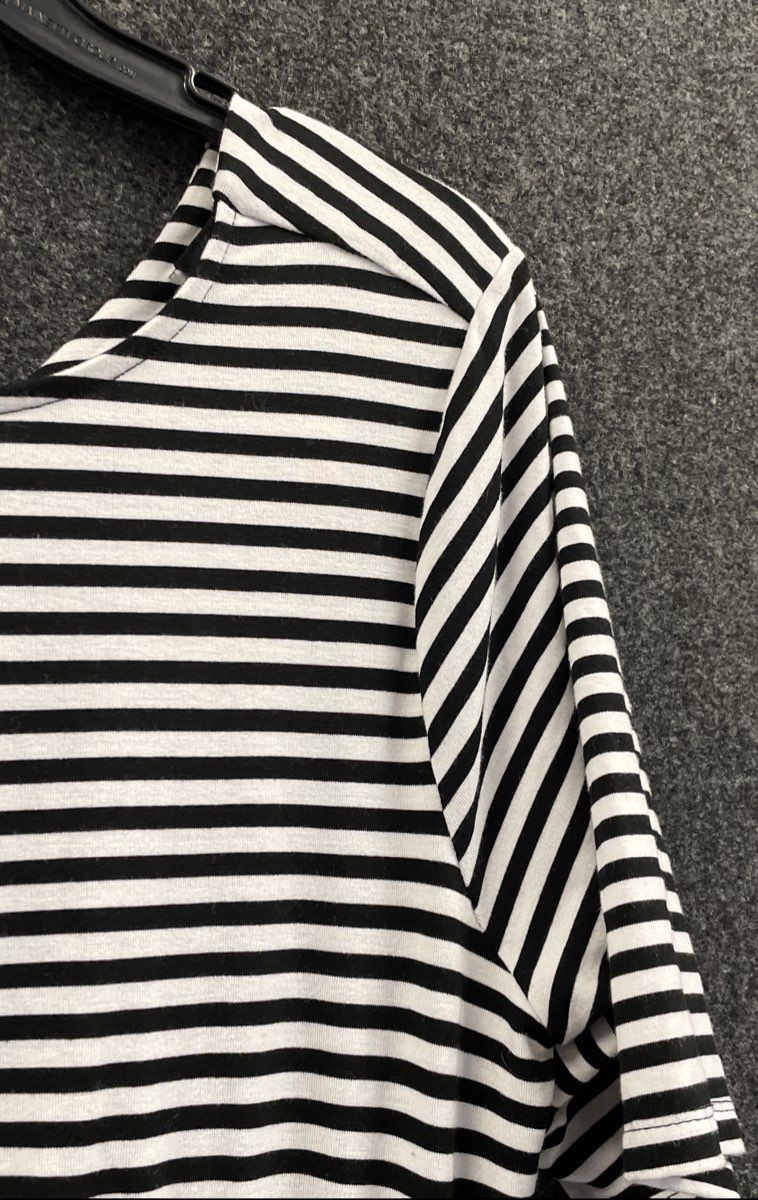 Torrid Women's Mini Jersey Twist Back Skater Dress Black White Stripe NWT Sz 0