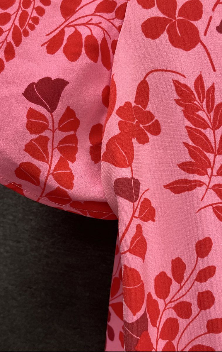 Ann Taylor Womens Pink Red Floral Flutter Sleeve Boat Neck Top NWT Sz SP