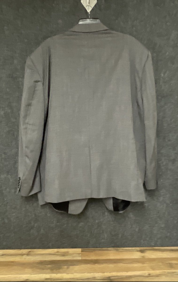 Jones New York Men's Gray 100% Wool 2-Button Micro Pattern Blazer Sz 56R