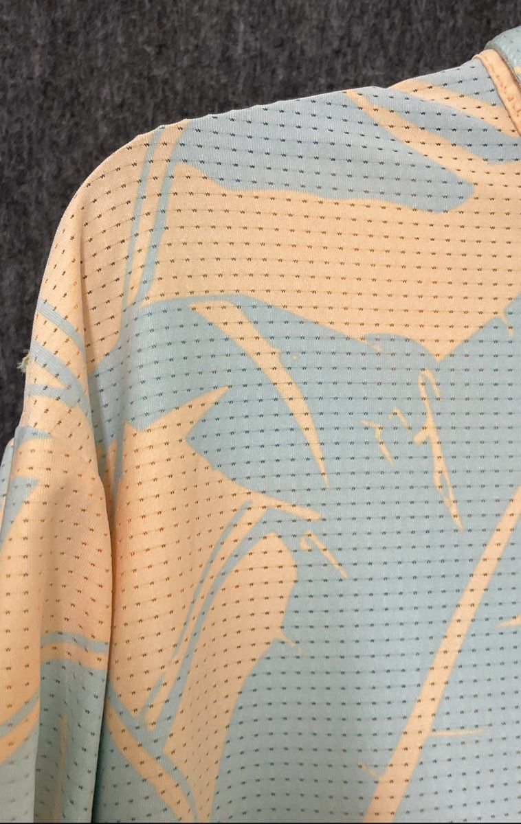 Adidas Men's Vibes Print Teal Peach Tropical Leaf Performance Polo Shirt Sz XL
