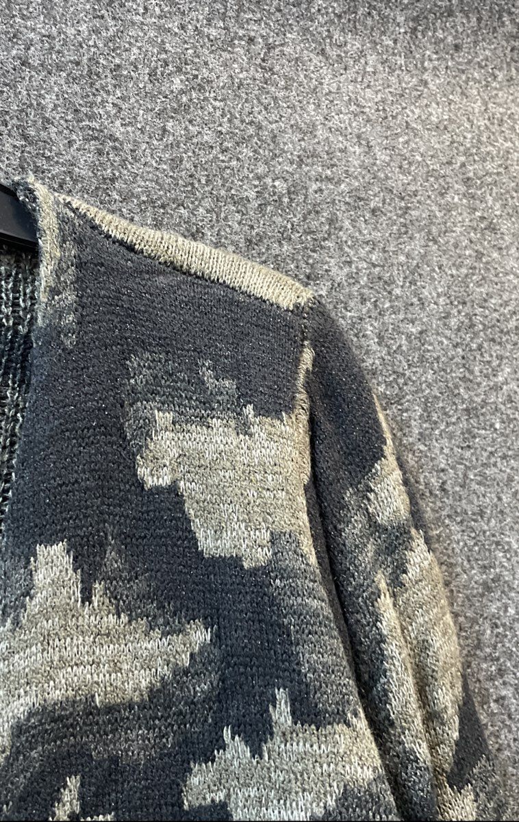 Apt. 9 Women's Camo Open Front Cardigan Sweater Gray Black Knit NWT Sz M