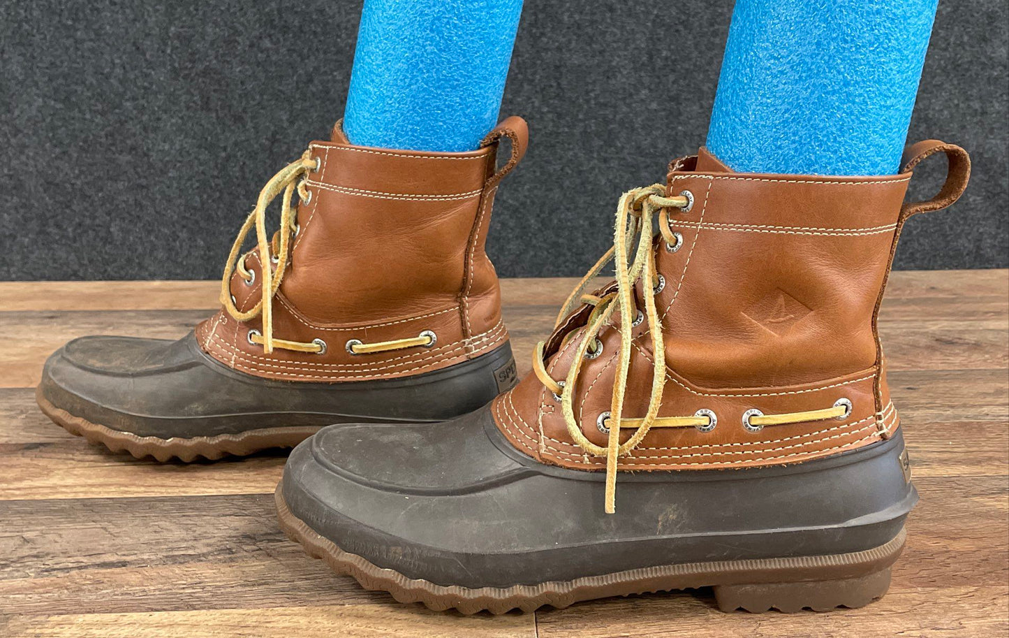 Sperry Avenue Duck Boot Brown Tan Waterproof Leather Rubber Men's Size 10.5