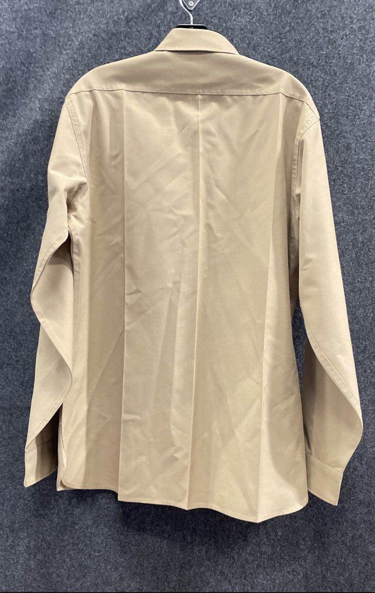 Vintage 90s Flying Cross Men's Tan Khaki USMC Approved Wool Blend Shirt Sz 16