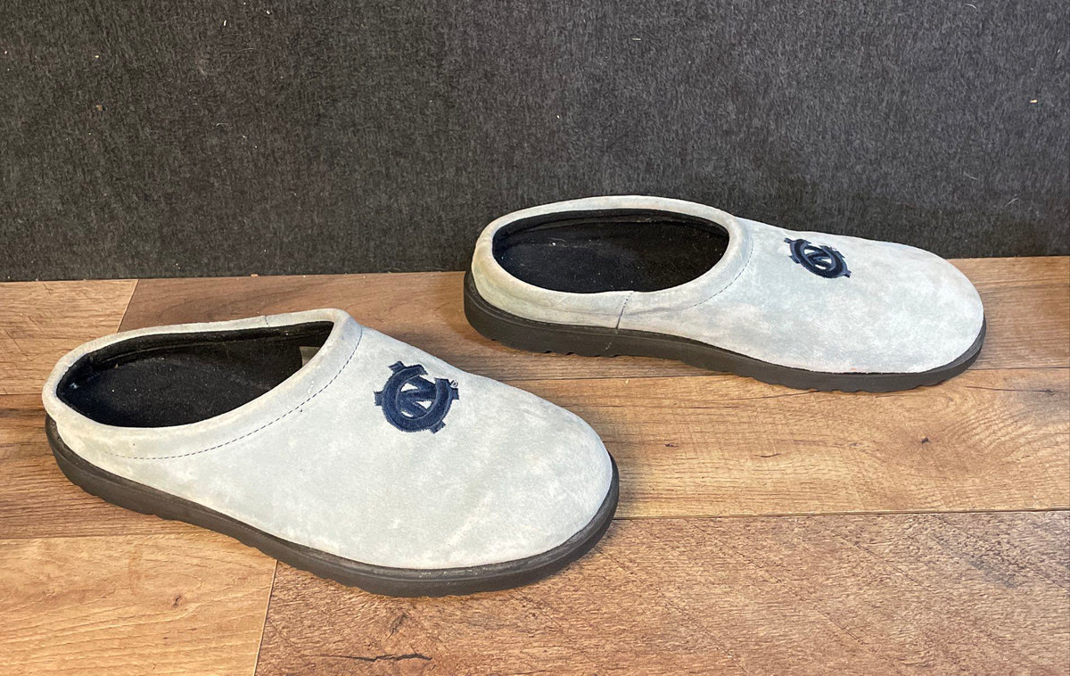 Hush Puppies UNC Tar Heels Suede Clog Slippers Light Blue Men 9 Women 11