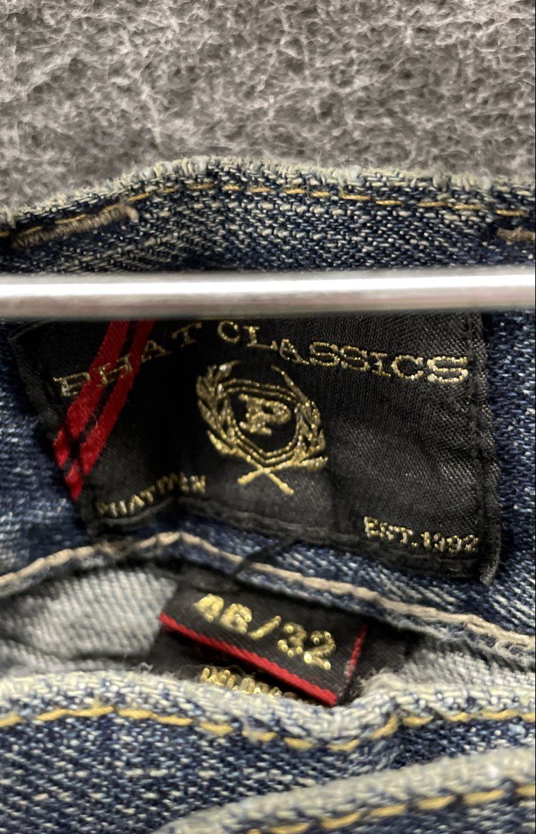 Vintage Y2K Phat Classics Men's Blue Argyle Relaxed Fit Jeans Sz 46x32 NWT