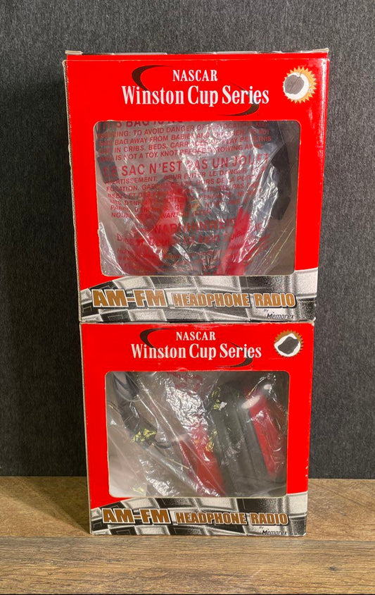 IOB Lot Of 2 Memorex Nascar Winston Cup Series AM-FM Headphone Radio