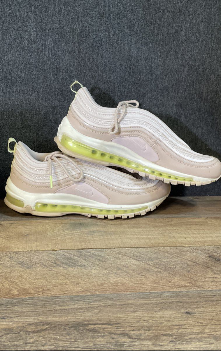 Nike Air Max 97 Pink White Lime Green Women's Running Sneakers Size 9.5