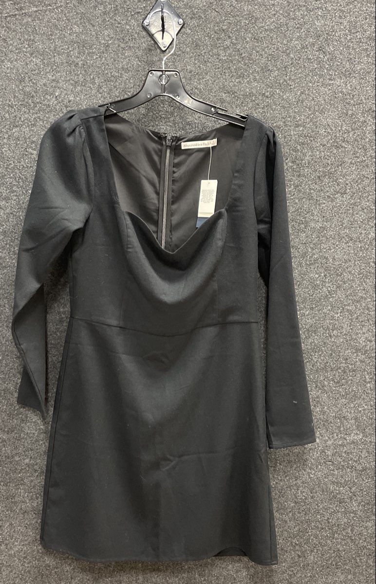 Abercrombie & Fitch Women's Black Long Sleeve Square Neck Mini Dress NWT Sz S