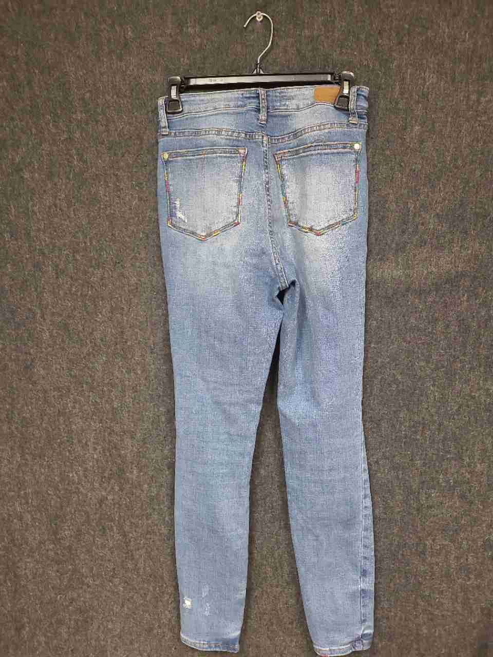 Judy Blue Women's Skinny Fit Distressed Light Wash Multi-Stitch Jeans Sz 5/27