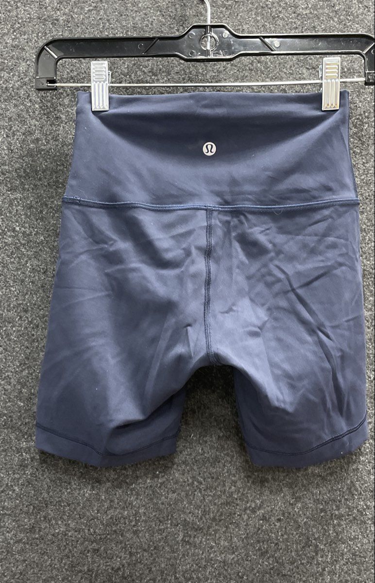 Lululemon Women's Navy Blue High-Rise Athletic Biker Yoga Gym Shorts