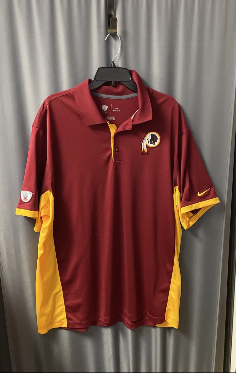 Nike Men's Washington Redskins NFL Training Polo Shirt Burgundy Gold Dri-FIT XXL
