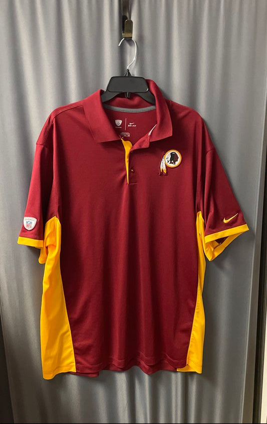 Nike Men's Washington Redskins NFL Training Polo Shirt Burgundy Gold Dri-FIT XXL