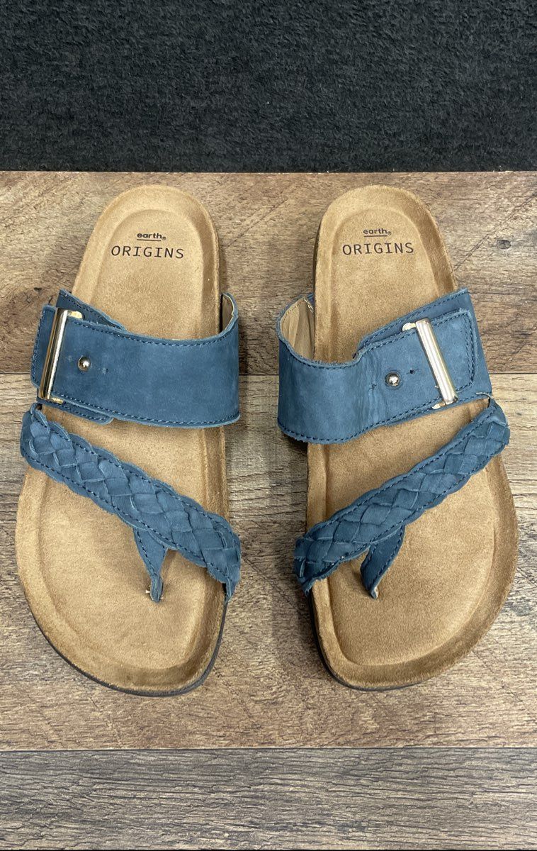 Earth Origins Etbelita-QV Blue Thong Slide Sandals Women's Size 7