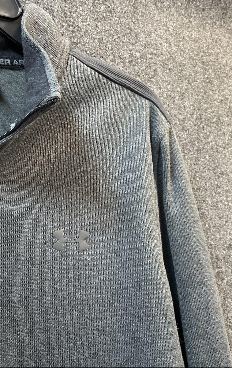 Under Armour Men's Gray ColdGear 1/4 Zip Pullover Sweater Sz M