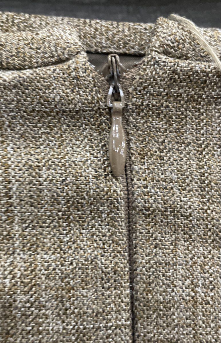 Le Suit Women's Brown Textured Heathered Pencil Skirt Back Slit Sz 16