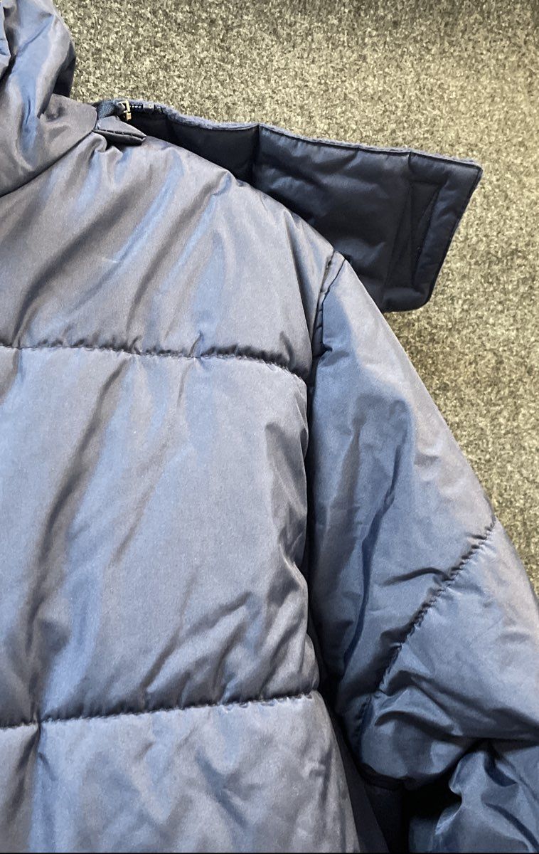 Whales Tail Men's Blue Puffer Jacket Hooded Full Zip Fleece Lined Sz L