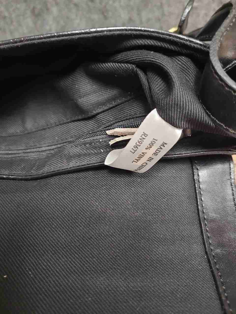 Black Floral Faux Leather Whipstitch Crossbody Saddle Bag Brass Hardware