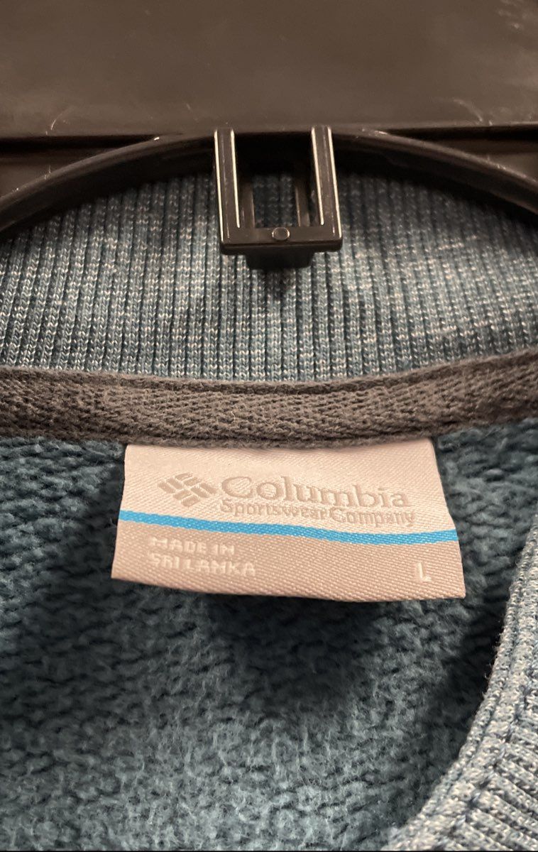 Columbia Men's Blue 3-Button Henley Pullover Sweatshirt Kangaroo Pocket Size L