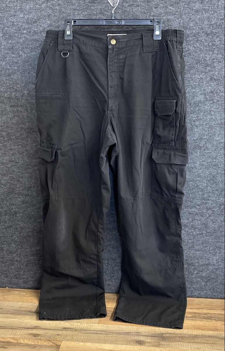 5.11 Tactical Men's Black Canvas Cargo Tactical Pants Sz 36x32