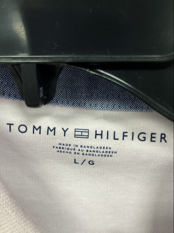 Tommy Hilfiger Men's Light Pink Polo Shirt Embroidered Logo NWT Size L