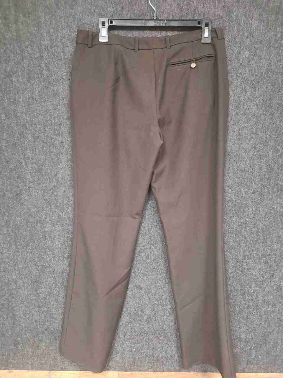 Calvin Klein Women's Brown Stretch Straight Leg Dress Pants Trousers Sz 8