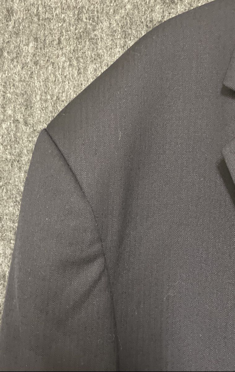 Stafford Men's Black Herringbone 100% Wool 3-Button Suit Jacket Blazer Sz 52 R