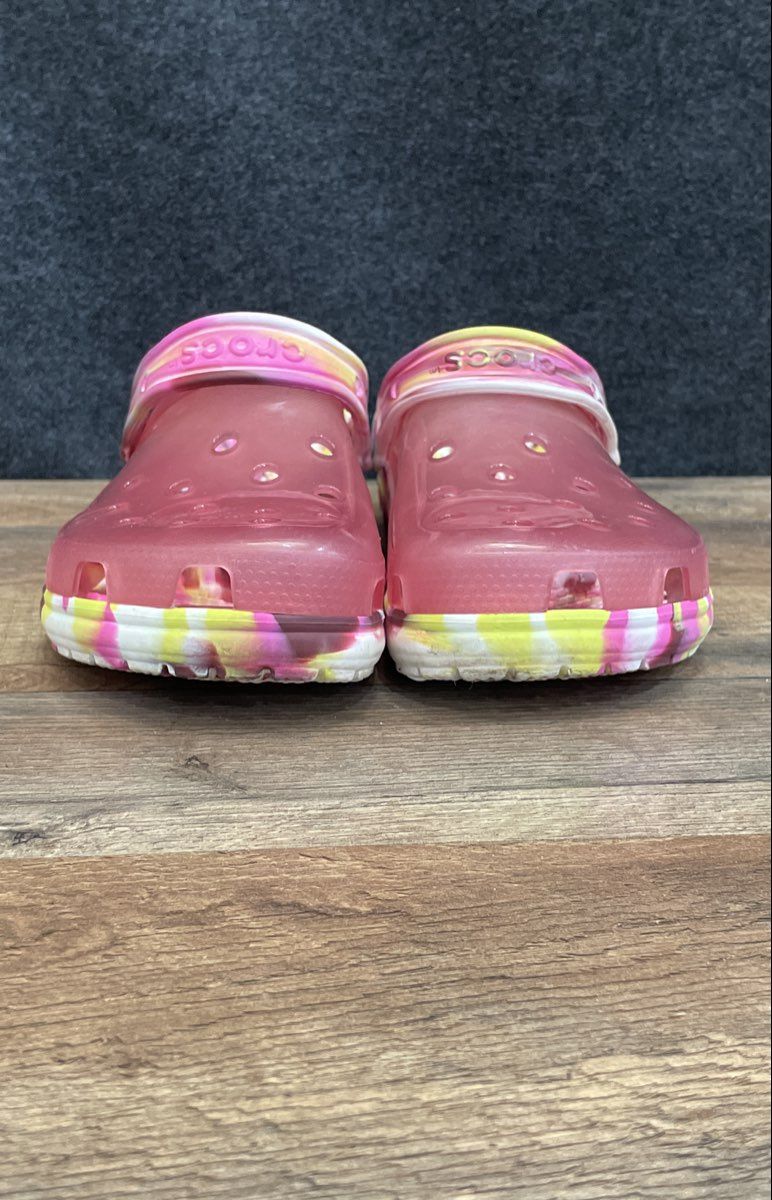 Crocs Classic Translucent Clog Purple Pink Multi-Color Marbled Women's Size 11