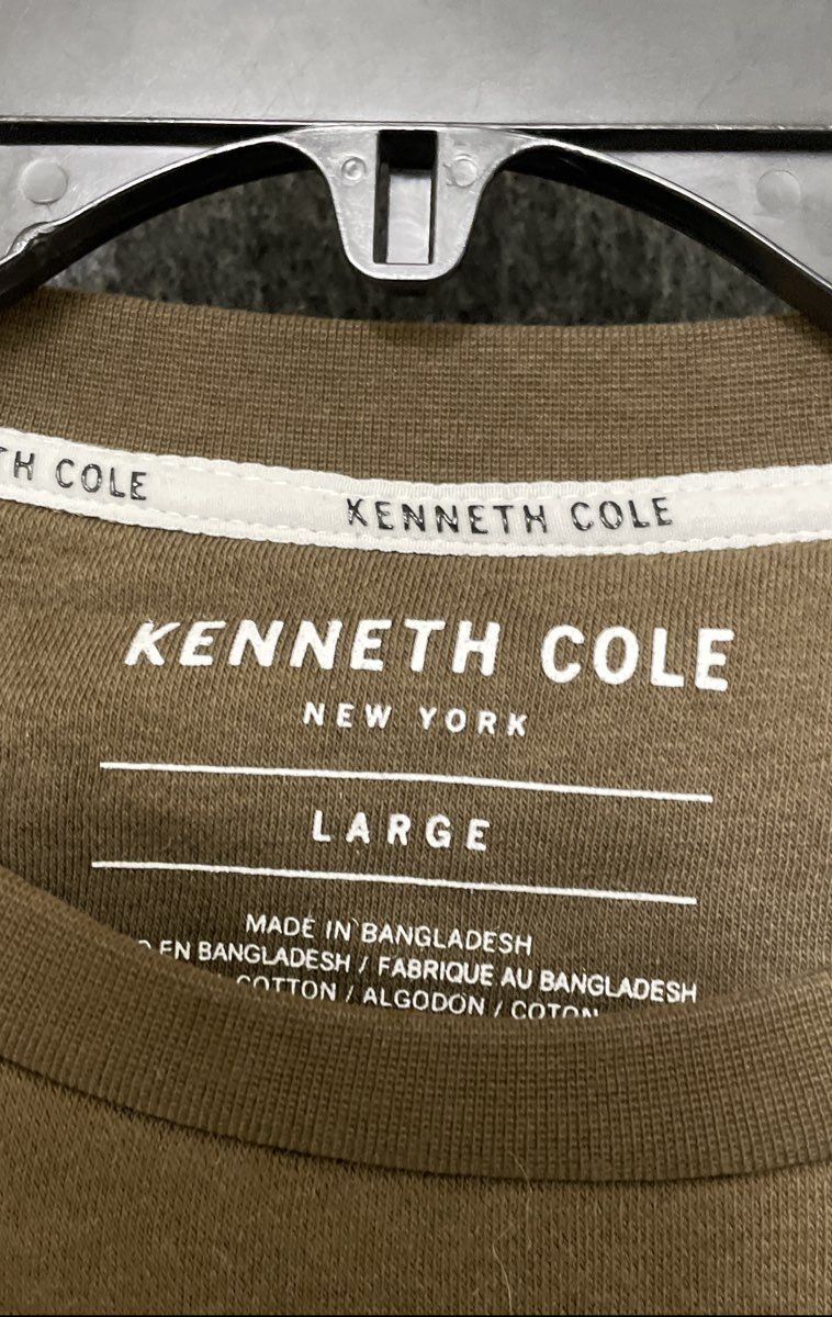 Kenneth Cole Men's Brown Crewneck Logo Pullover Sweatshirt Sz L