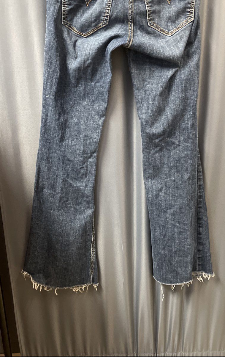 Ariat Women's Blue R.E.A.L. Denim Perfect Rise Flare Raw Hem Jeans Sz 27XL