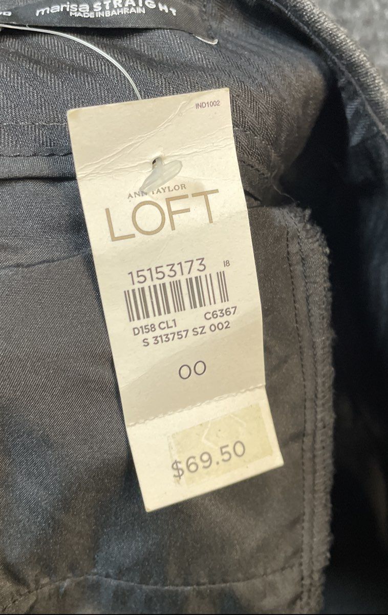 LOFT Women's Marisa Straight Leg Gray Dress Pants Office Work NWT Size 00