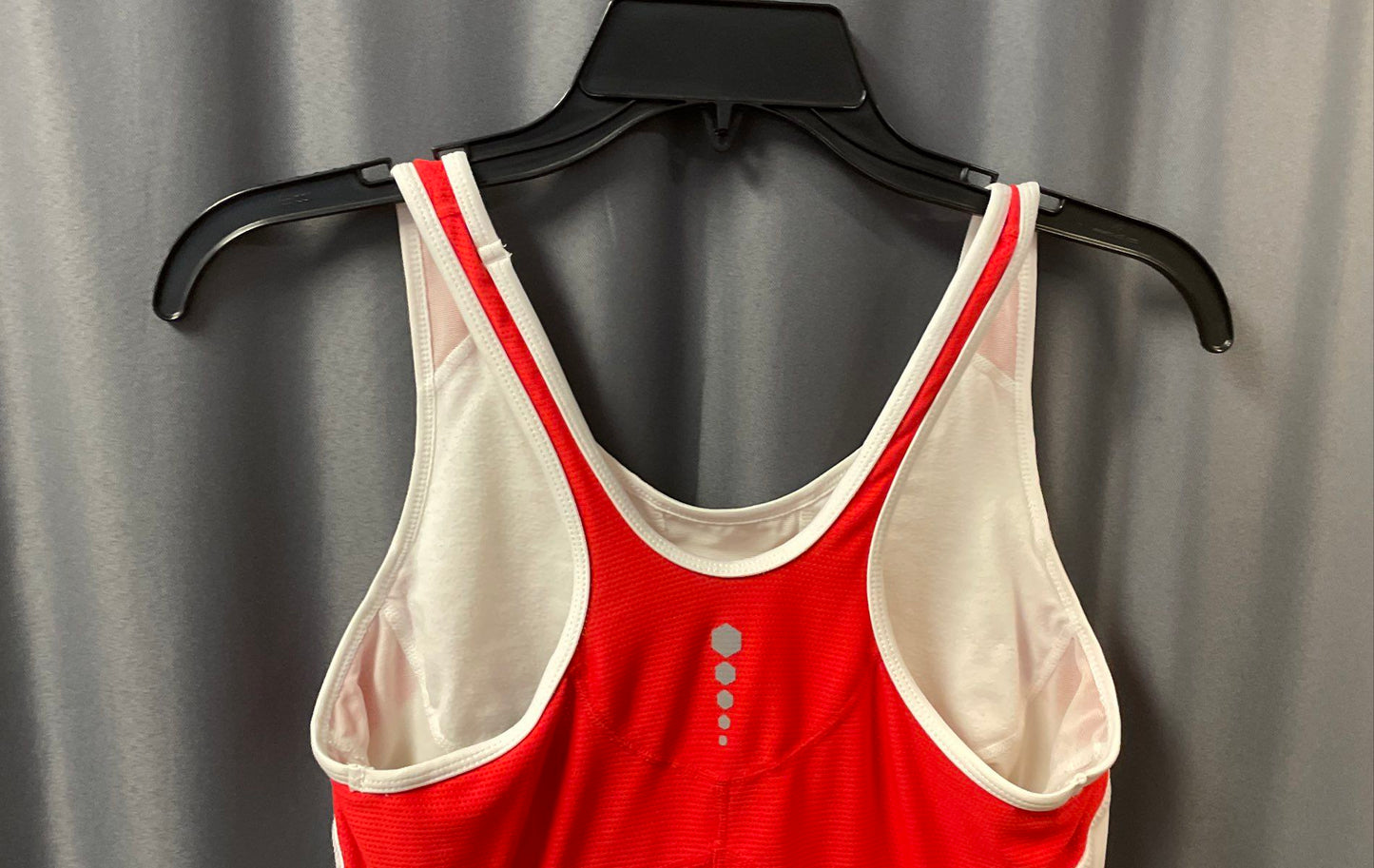 Nike Women's White Red Dri-FIT Cropped Racerback Workout Tank Top Built-in Bra M