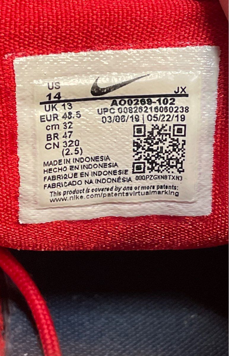 Nike Zoom 2K White University Red Black Lifestyle Sneakers Men's Size 14