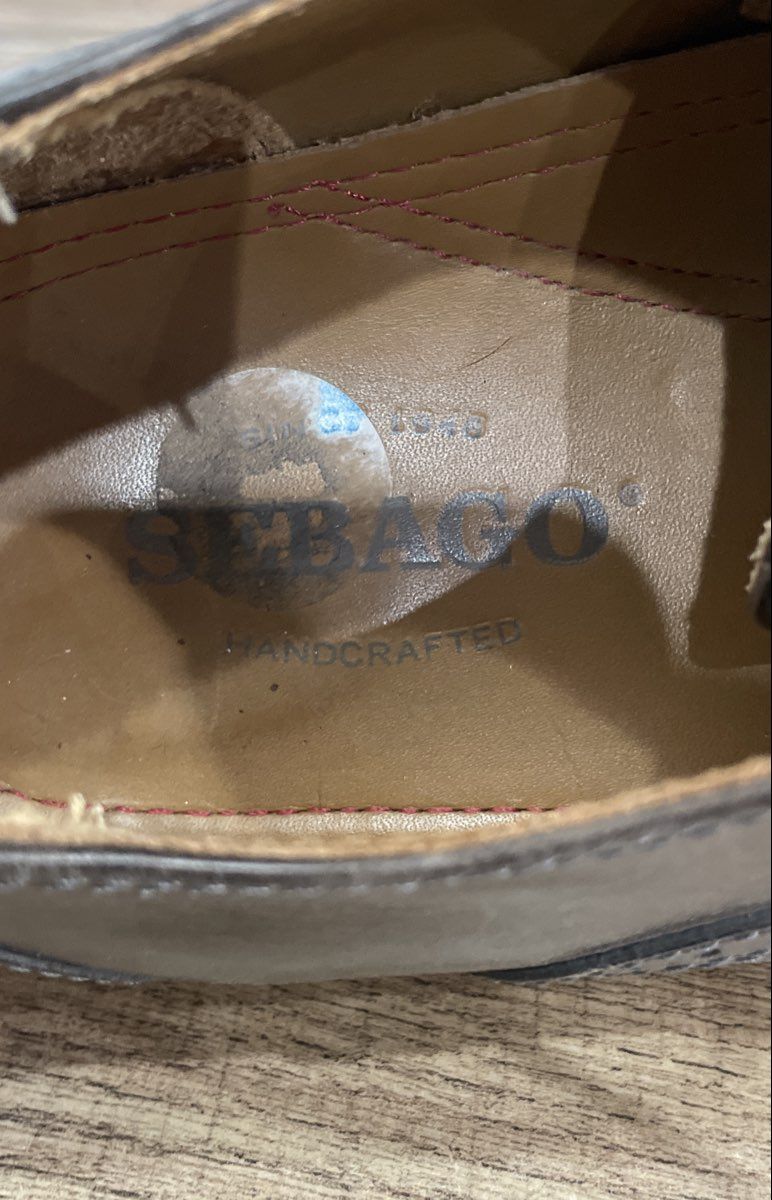 Sebago Brattle Charcoal Gray Leather Wingtip Oxford Shoes Men's Size 11.5D
