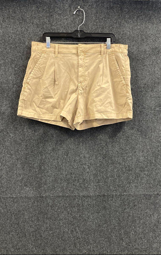 American Eagle Women's Khaki High Rise Stretch Pleated Shorts Size 12 NWT