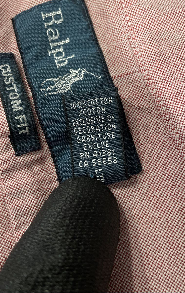 Ralph Lauren Men's Salmon Cotton Custom Fit Oxford Button Down Shirt Sz L