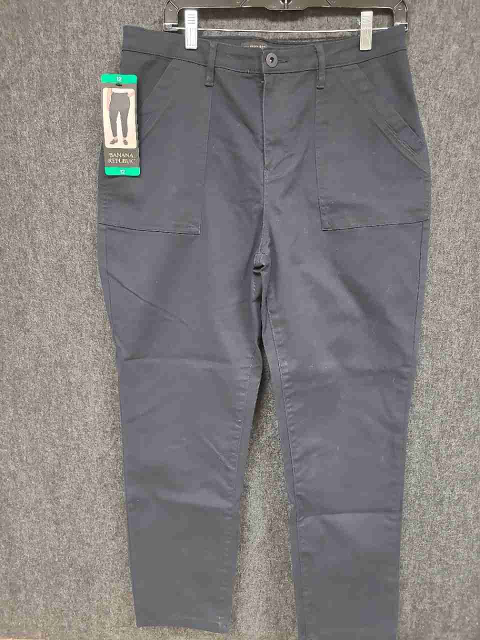 Banana Republic Women's Gray High Rise Utility Patch Pocket Tapered Pants NWT 12