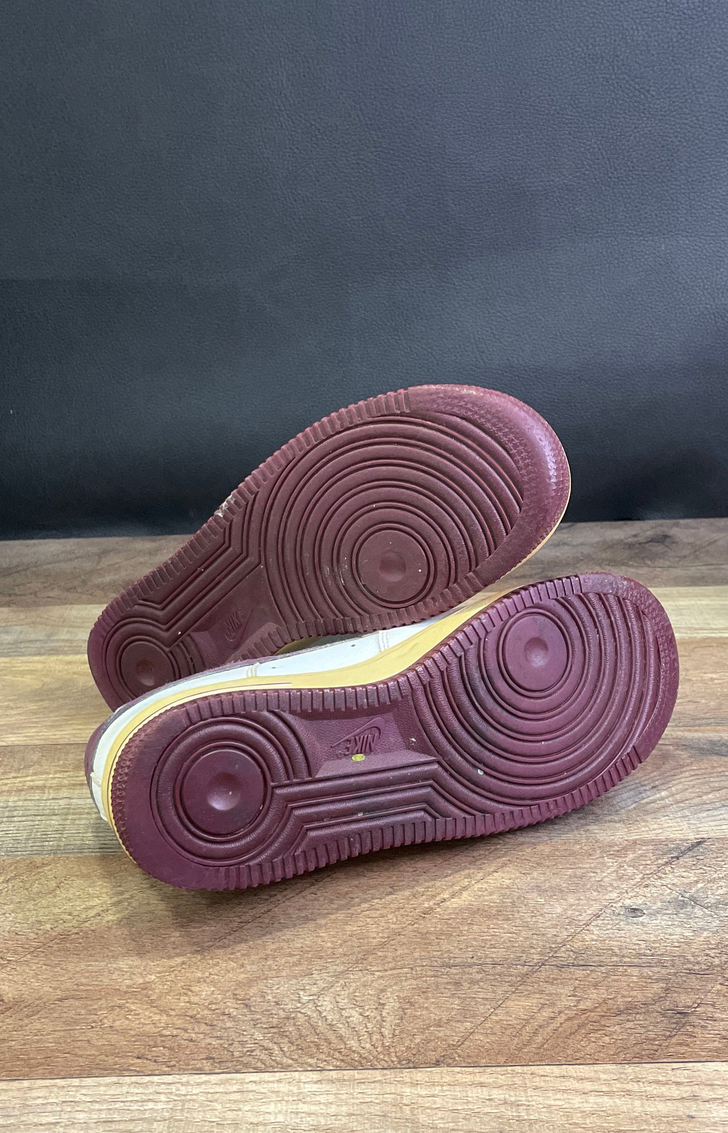 Nike Air Force 1 07 Low White Burgundy Yellow Women's Size 8