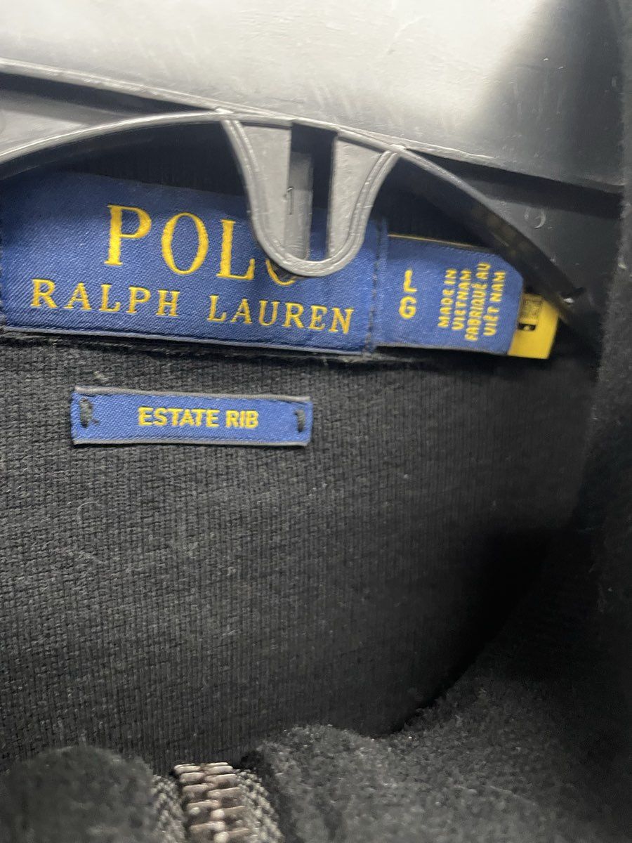 Polo Ralph Lauren Men's Black Estate Rib Quarter-Zip Pullover Size L
