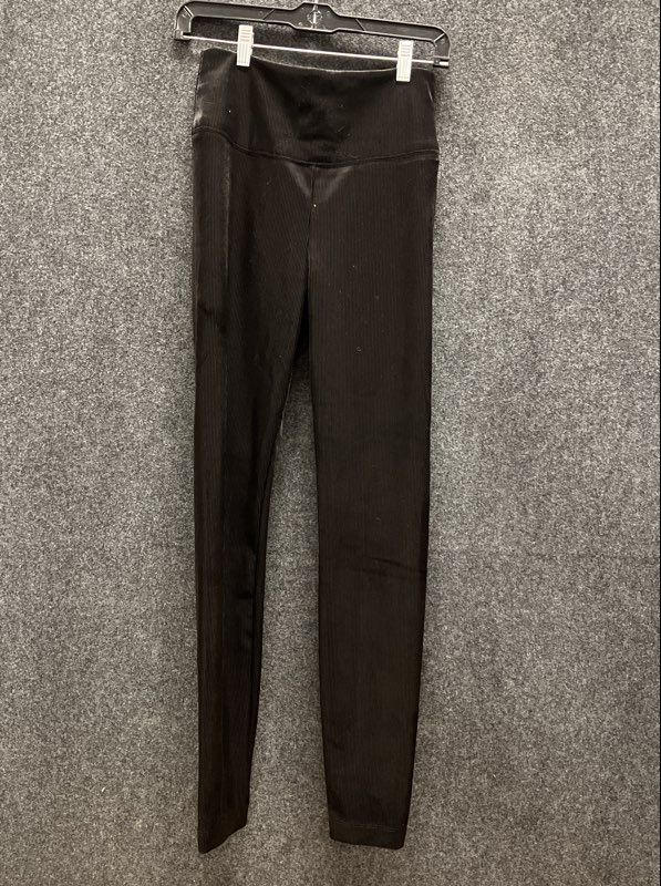 White House Black Market Women's Black Ribbed Runway Leggings NWT Sz 6
