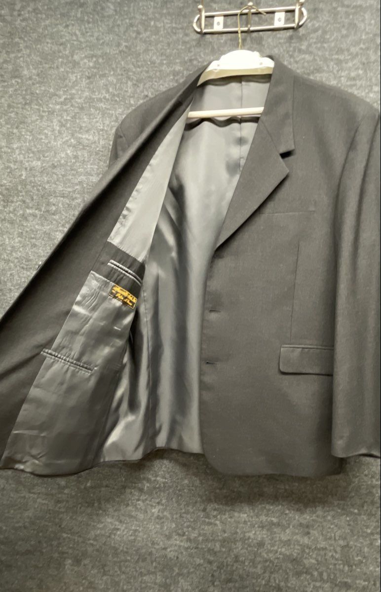 Vintage 90s Lombardi & Co Men's Dark Grey 2-Piece Suit Blazer Trousers