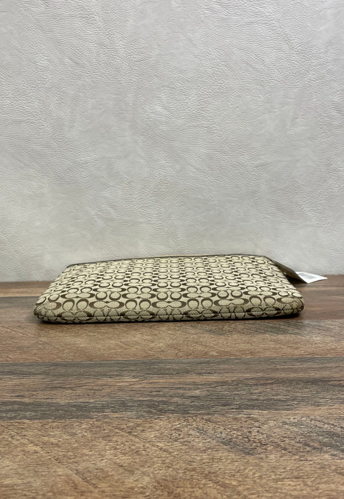 Coach Khaki Silver Metallic Signature Tablet Sleeve F61035 Case NWT