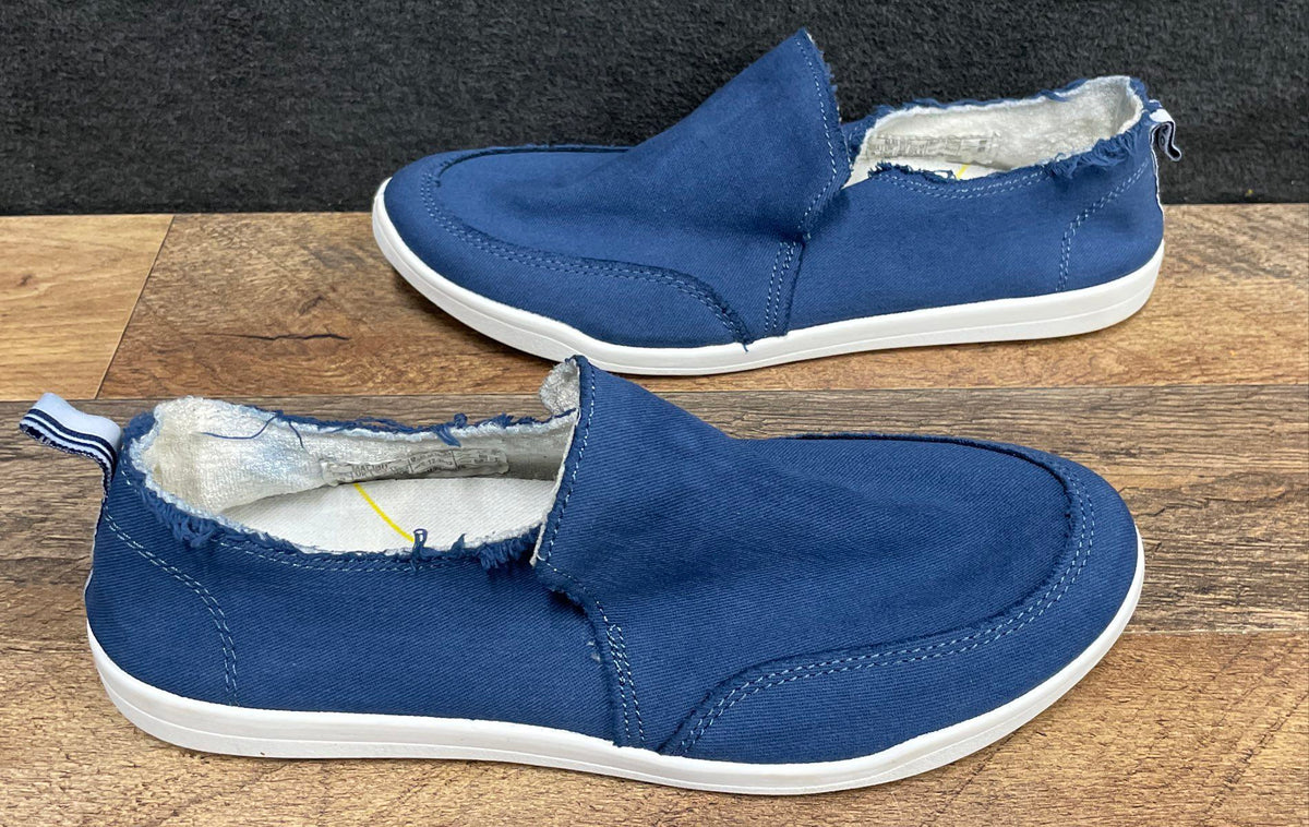Vionic Beach Malibu Navy Canvas Slip On Sneakers Women's Size 9
