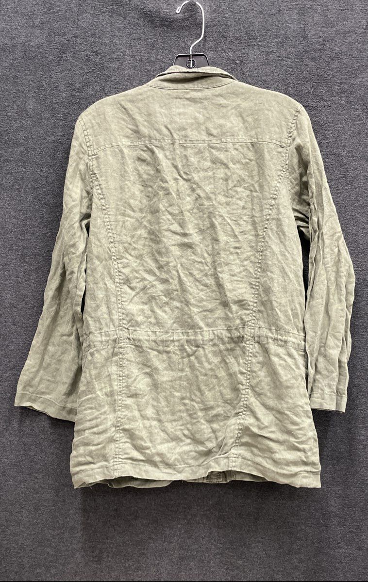 Artisan NY Women's Sage Green 100% Linen Utility Safari Anorak Jacket Sz S