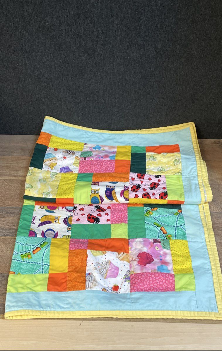 Richmond Modern Quilters Guild Handmade Baby Quilt Patchwork Owl Ladybug