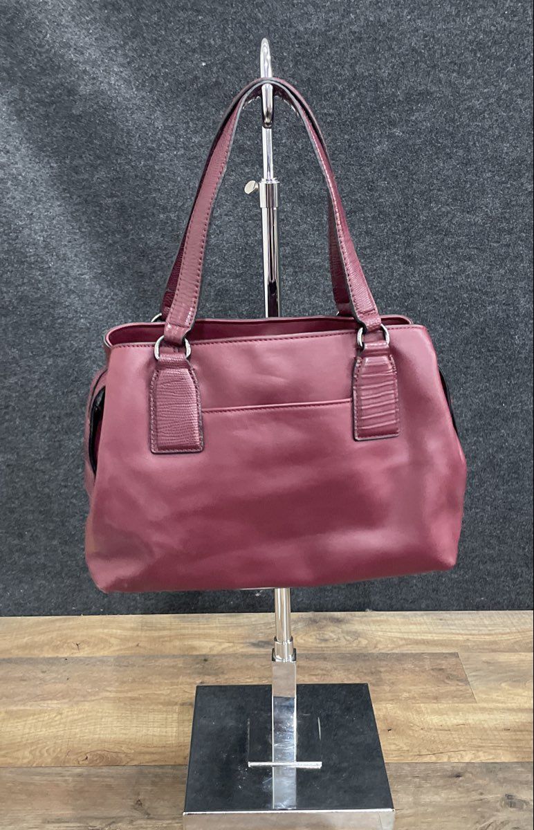 Simply Vera Vera Wang Maroon Faux Leather Triple Compartment Satchel Bag