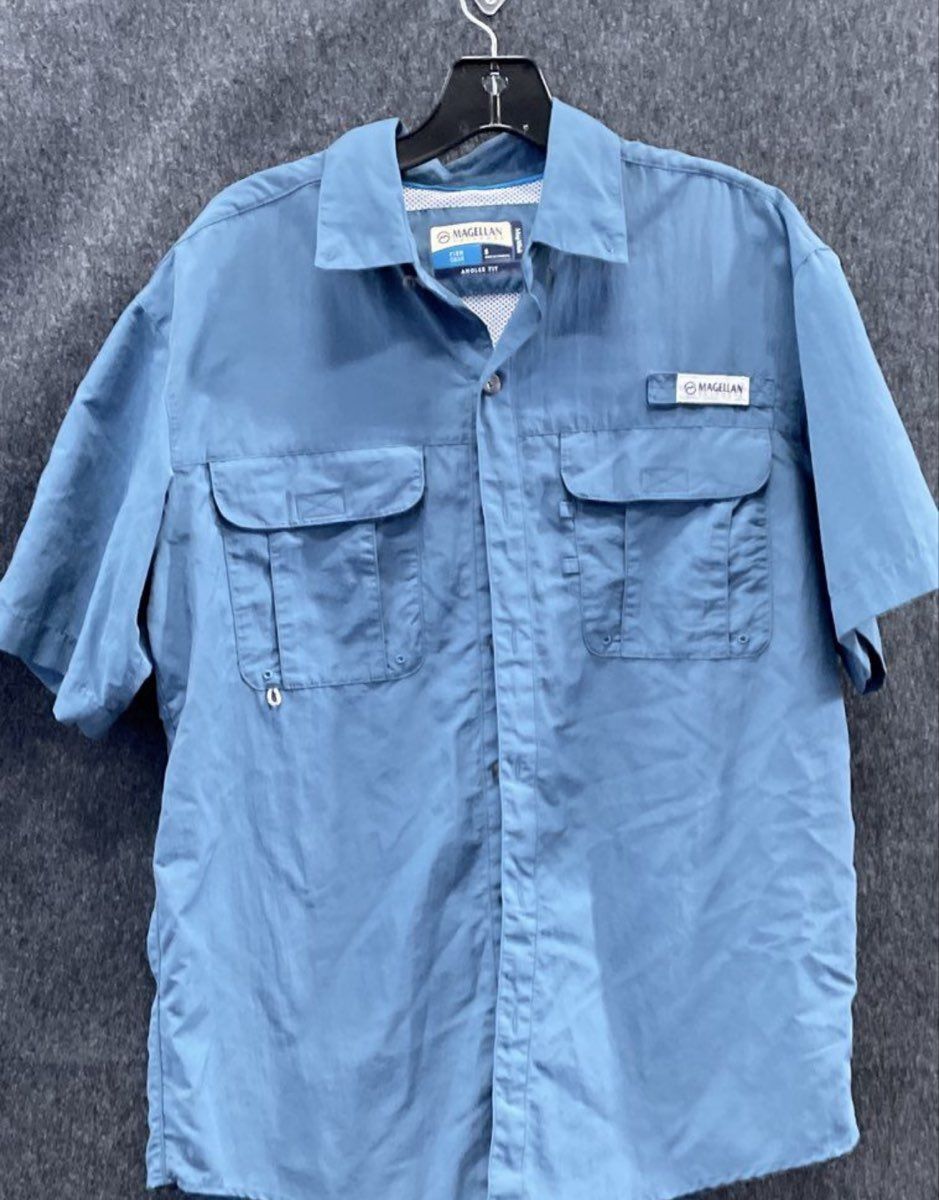 Magellan Outdoors Men's Teal Angler Fit MagWick Fishing Shirt Sz S